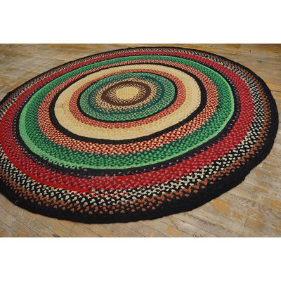 Tapis tressé antique américain Happy Jewel Tone