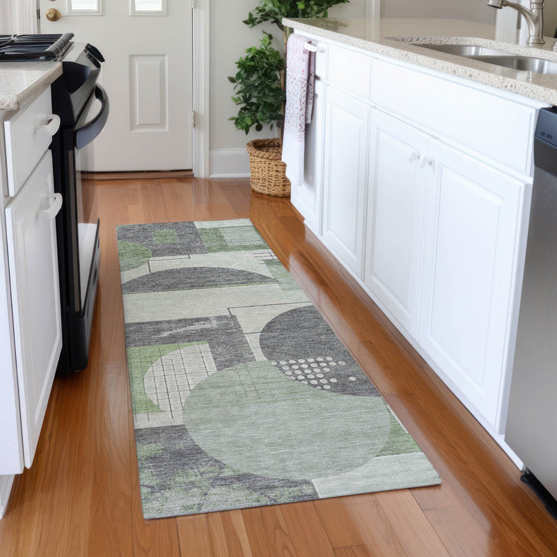 Premium Machine Washable Mehara AMF1695 Geometric Rug, Runner 2'3" x 7'6"