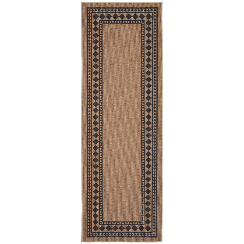 Modern Easy Jute Rug Machine Washable Geometric Bordered Indoor Outdoor Carpet with Non-Slip Backing, Non-Shedding Floor Cover for Backyard, Bedroom, Patio