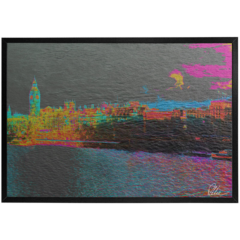 Landscape London - Single Picture Frame Painting, Black, 76cm H x 114cm W x 4cm D
