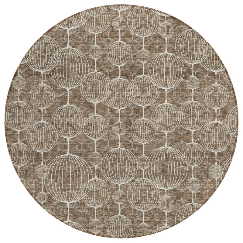 Tapis rond beige 8 po