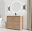 Meuble-lavabo autoportant de 40 po avec lavabo en céramique blanc, 2 portes à fermeture en douceur, base en contreplaqué, aspect contemporain, surface lisse, charnières à tablettes réglables, 45 poignées à bord incliné, contreplaqué,