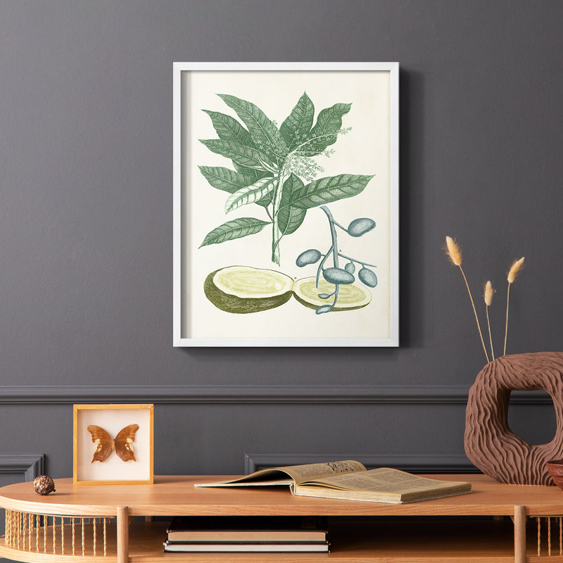 Buchoz Tropicals IV Framed Print - Solid Wood, White, 20" H x 16" W