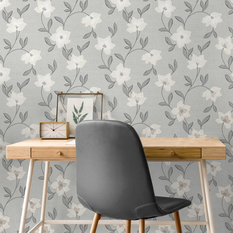 Larson Floral Wallpaper, Black
