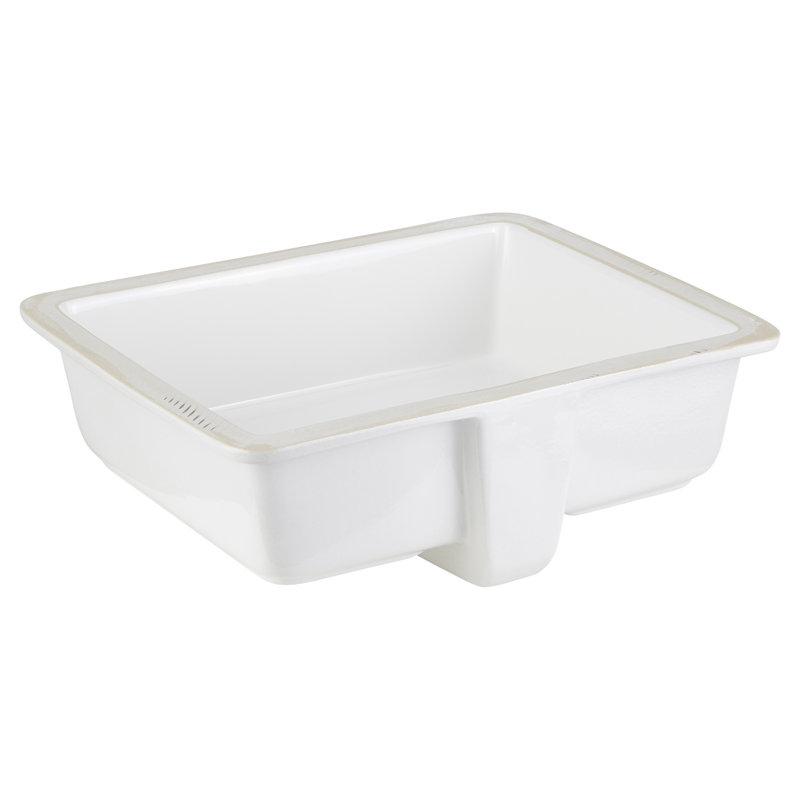Destin Rectangular Porcelain Undermount Bathroom Sink, Glazed White