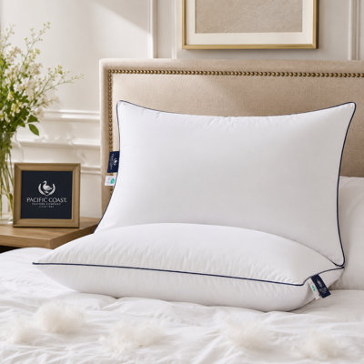 Pacific Coast Hotel Collection Goose Feather and Down Pillow for Sleeping, Queen Size 1 Pack