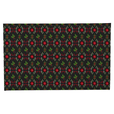 Botanical Poinsettia Holiday Bath Mat