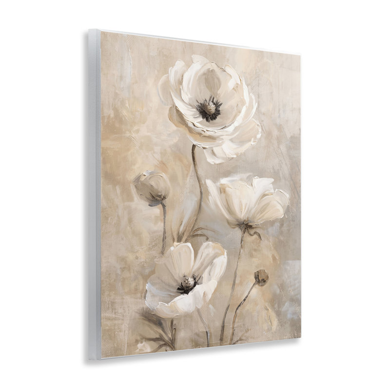 Art sur plaque de coquelicots beiges naturels par Nina Blue