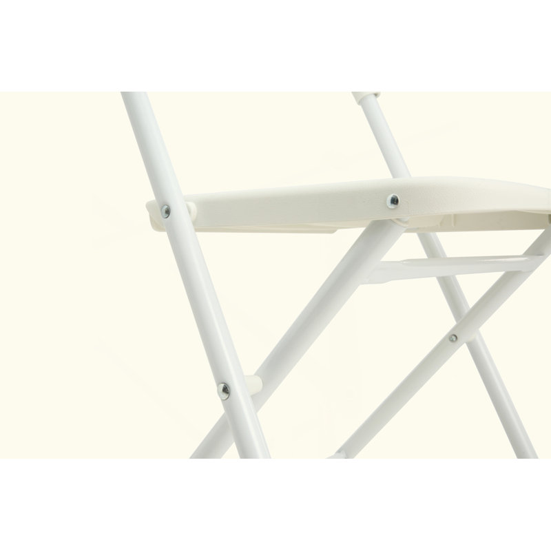 Ensemble de 4 chaises pliantes en acier inoxydable blanc - capacité de 800 lb robuste, empilable et imperméable
