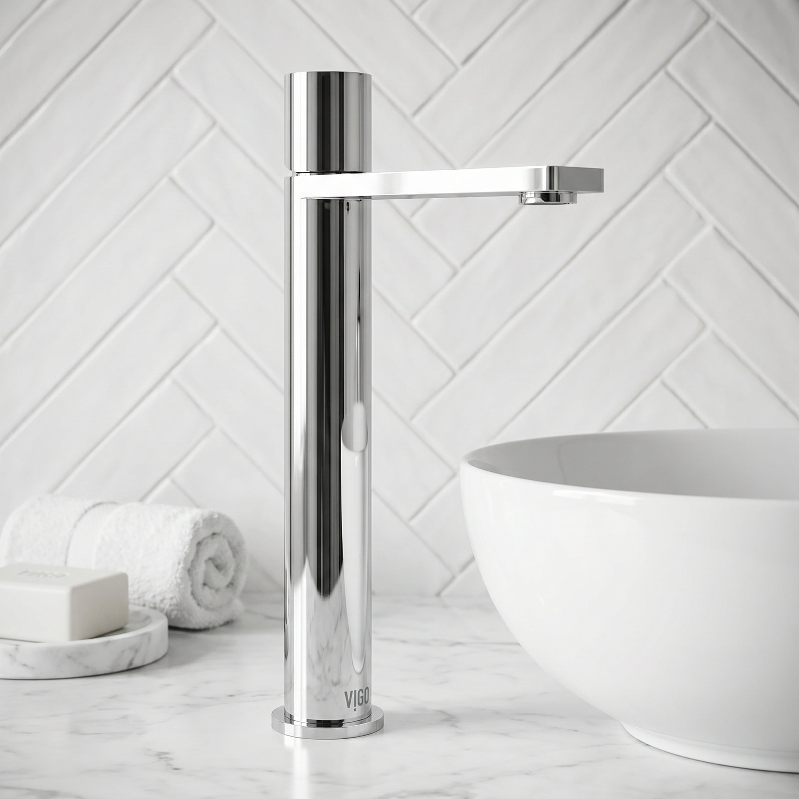 Gotham Vessel Bathroom Faucet, Chrome