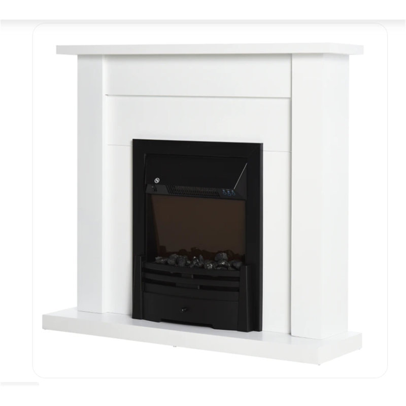 Jaycee 1000W/2000W Electric Fire & Mantelpiece w/ LED Flames Remote Timer