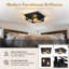 Lot de 2 plafonniers carrés noirs mats à 2 lumières, style industriel, structure métallique ajourée, à fixer au plafond. Luminaire rustique de style ferme pour couloir ou entrée.
