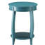 Table d'appoint bleu sarcelle avec tablette inférieure, table d'appoint classique avec rangement ouvert-1170164587