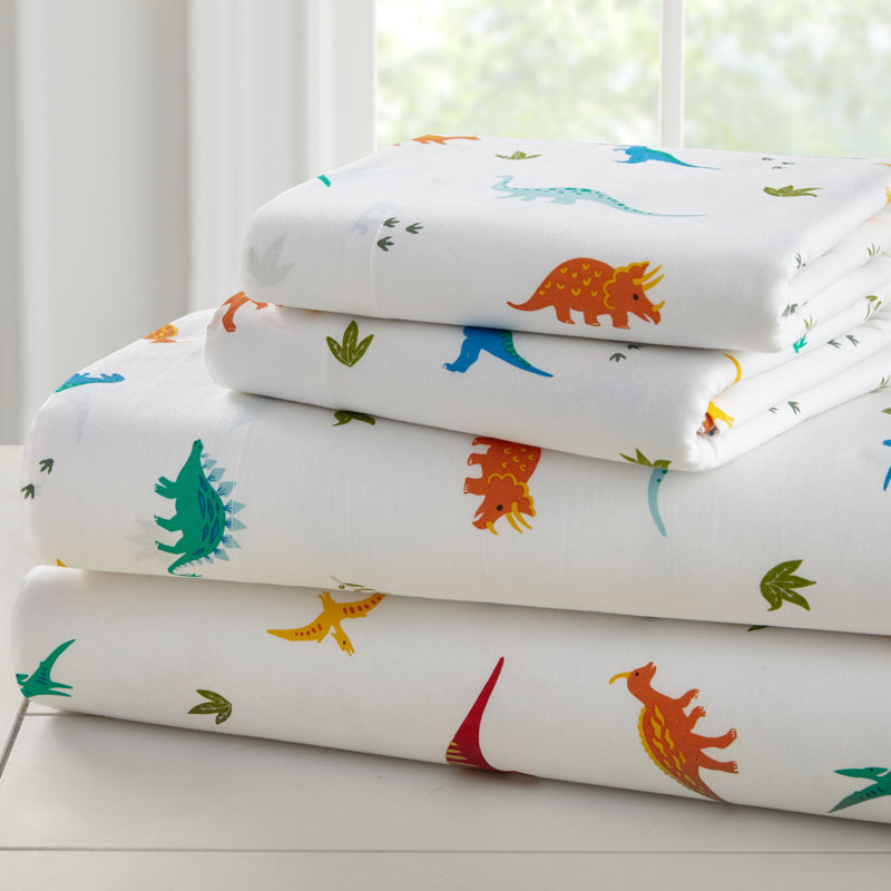 Wildkin Full Sheet Set – Soft Microfiber, Fitted & Top Sheet, Pillowcase - Jurassic Dinosaurs, Full