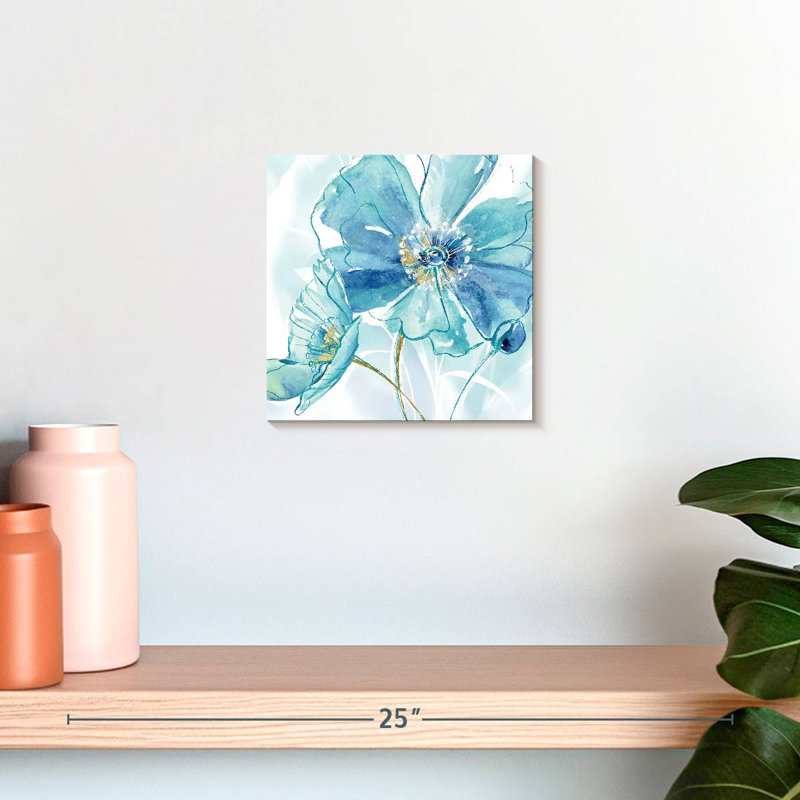 Harnek bleu printemps coquelicot I, H 10 po x l 10 po