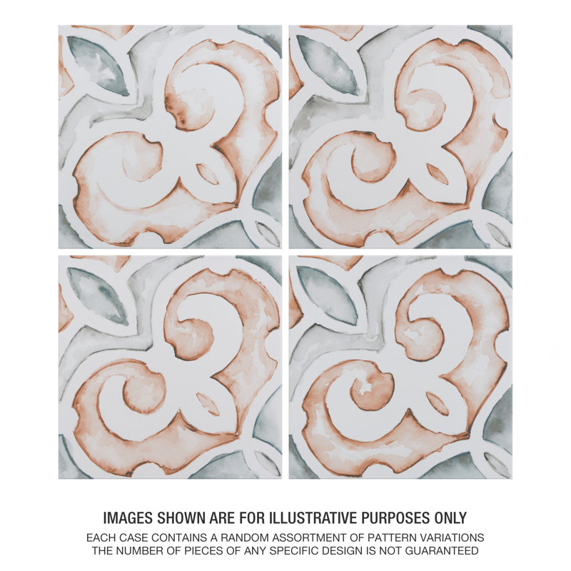 Saint Germain 6" x 6" Porcelain Patterned Wall & Floor Tile