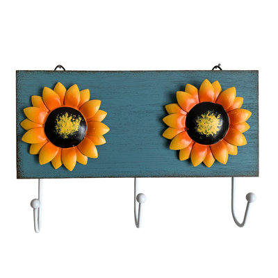 Organisateur de tournesol mural avec crochets pour clés