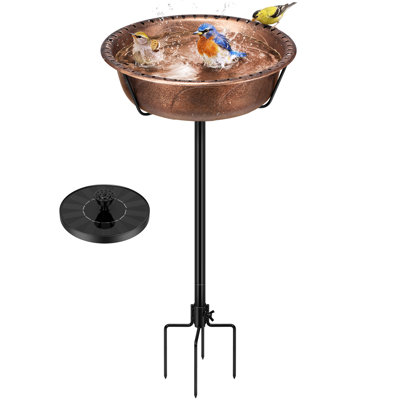 Rieleigh Polyresin Bird Bath Bowl with Solar Fountain