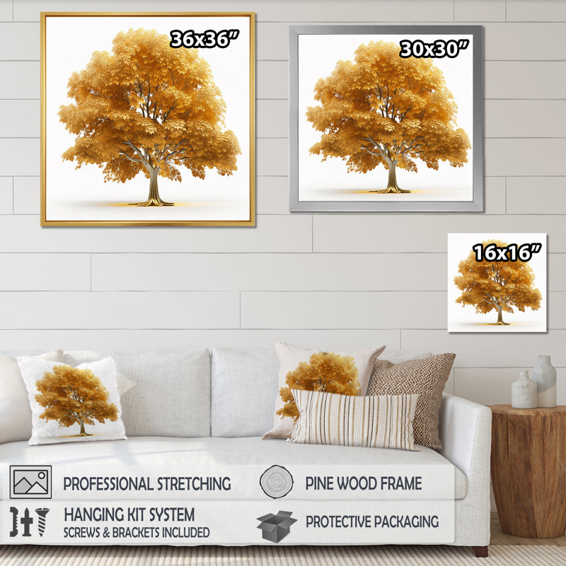 «The Most Beautiful Yellow Tree I», reproduction sur toile, Toile tendue, H 24 po x l 24 po x P 1 po