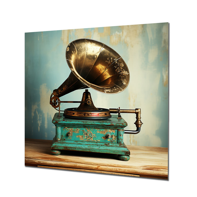 Rétro Phonographs Elegance I rétro - art mural en métal Phonographs, H 36 po x l 36 po