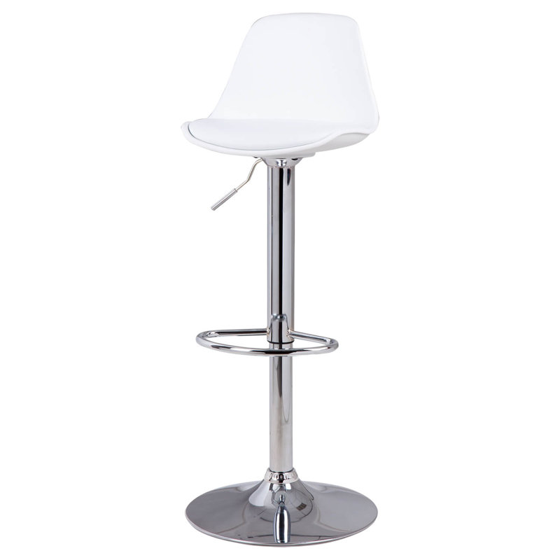 Leavitt Swivel Upholstered Adjustable Height Counter Stool, White
