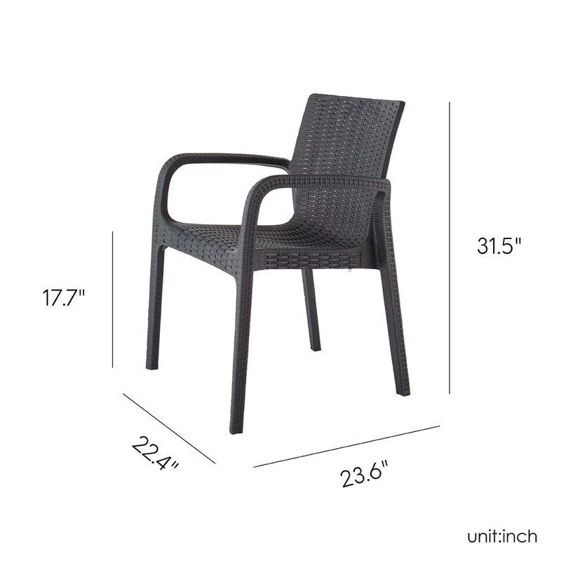 Fauteuil d'extérieur en résine Koppla, ensemble de 2, Blanc