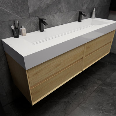 Albizu 71'' Double Bathroom Vanity with Acrylic Top