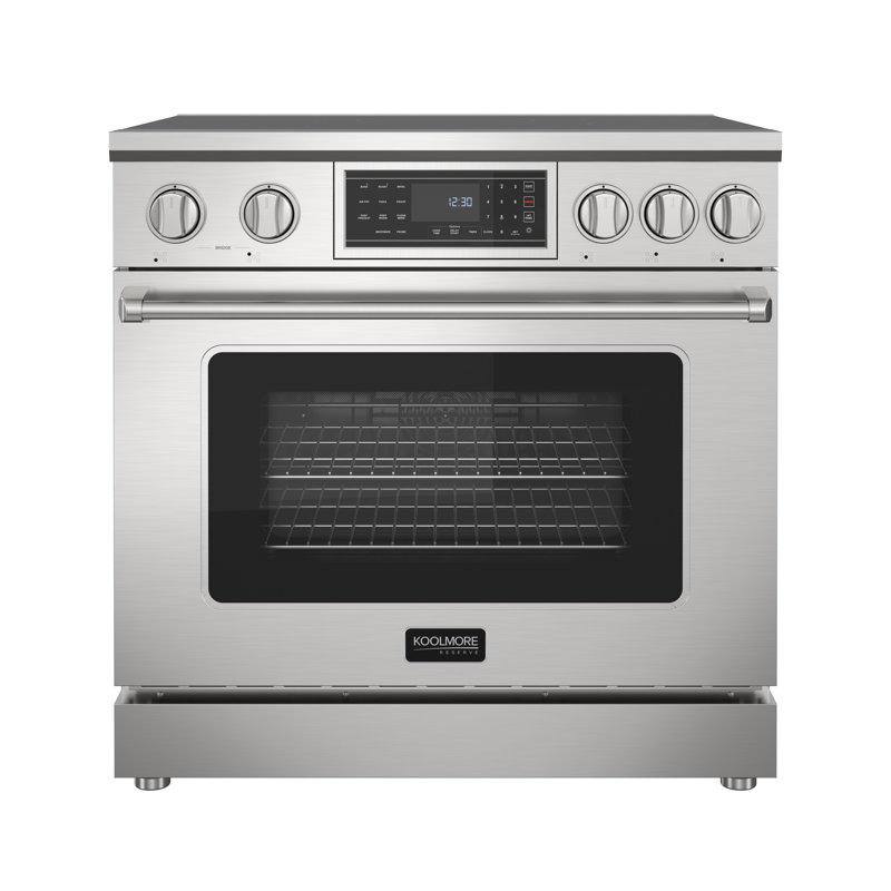 Four professionnel à induction 36 po avec surface de cuisson en vitrocéramique de 11 kW, four à convection véritable de 7,8 kW, capacité de 6 pieds cubes, 240 volts, 50A, 60HZ
