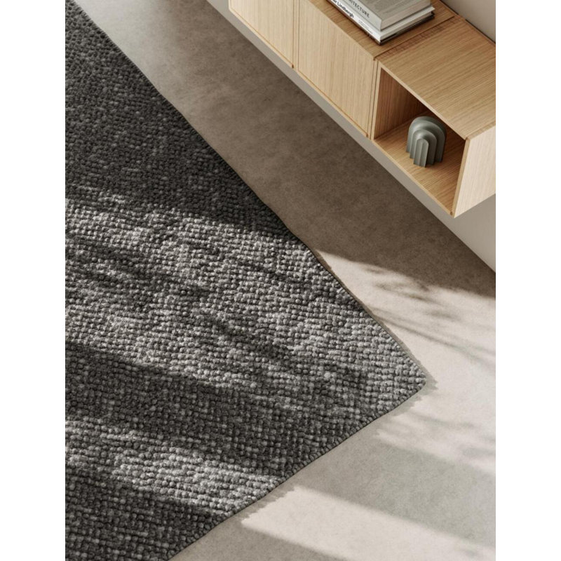 Anthracite Gray Tact Rug, Rectangle 6'5" x 9'8"