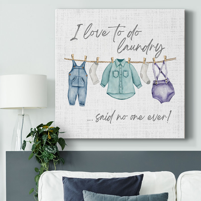 «Laundry Day I Love To Do», reproduction sur toile, H 8 po x l 8 po