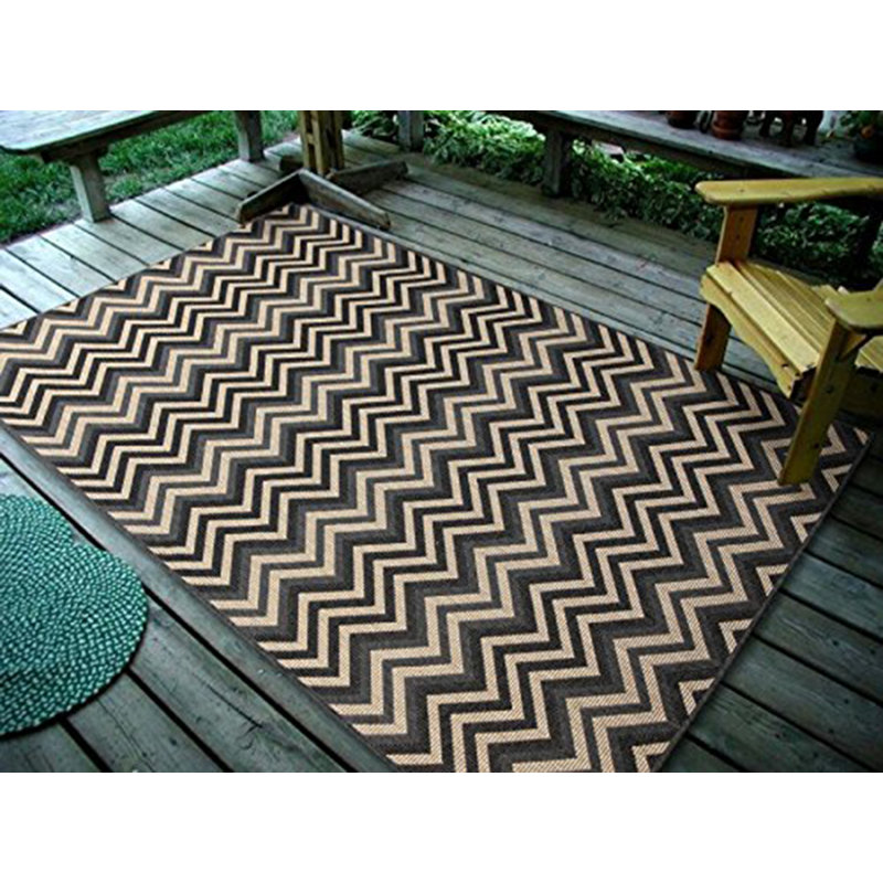 Tapis gris/beige/noir pour espace intérieur/extérieur Jurgensen, Rectangulaire 4 pi 5 po x 7 pi