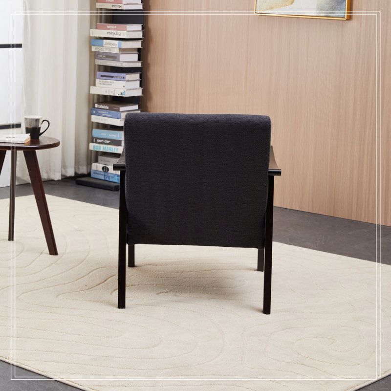 Chaise avec accoudoirs et dossier haut, Noir antique