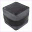 Repose-pieds, pouf carré multi-usages industriel en cuir et toile gris anthracite | Gris anthracite | Cuir-425661943
