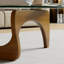 Table basse triangulaire en verre avec base en bois massif Table abstraite en verre pour le salon-1684482101-1805751615