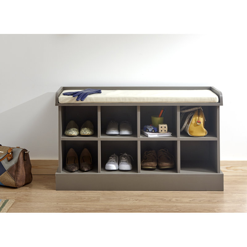 Bertaux Upholstered Storage Bench, Grey