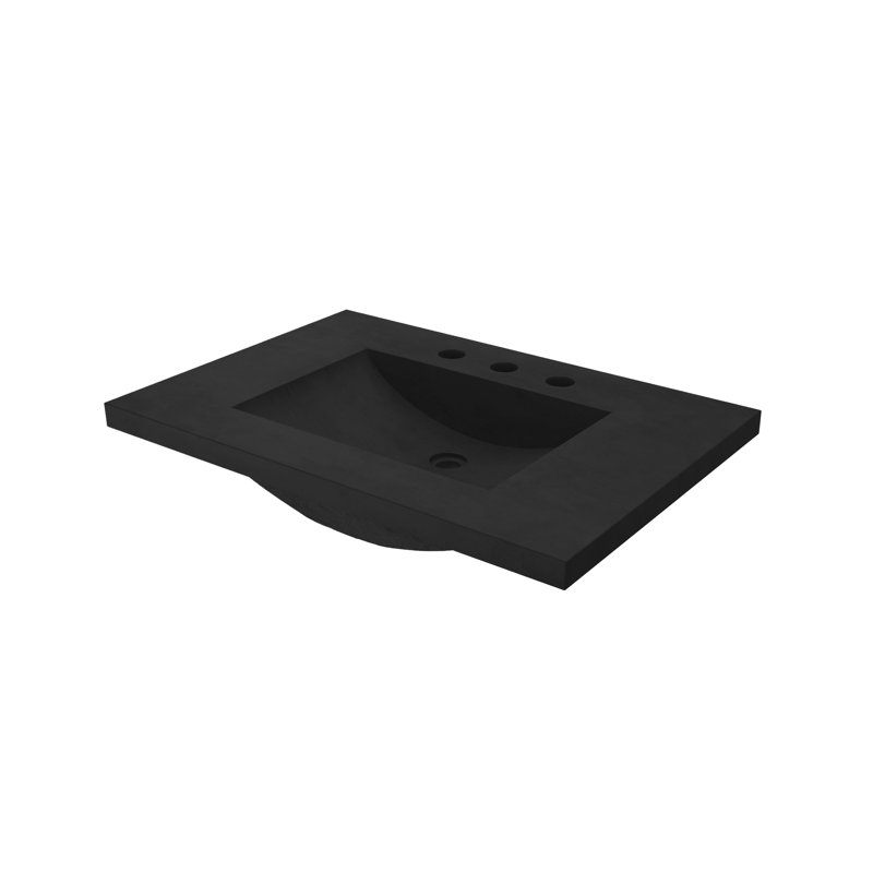 Plateau de meuble-lavabo en béton 30,5 po avec lavabo Palomar, Centres de 8 po, Gris anthracite