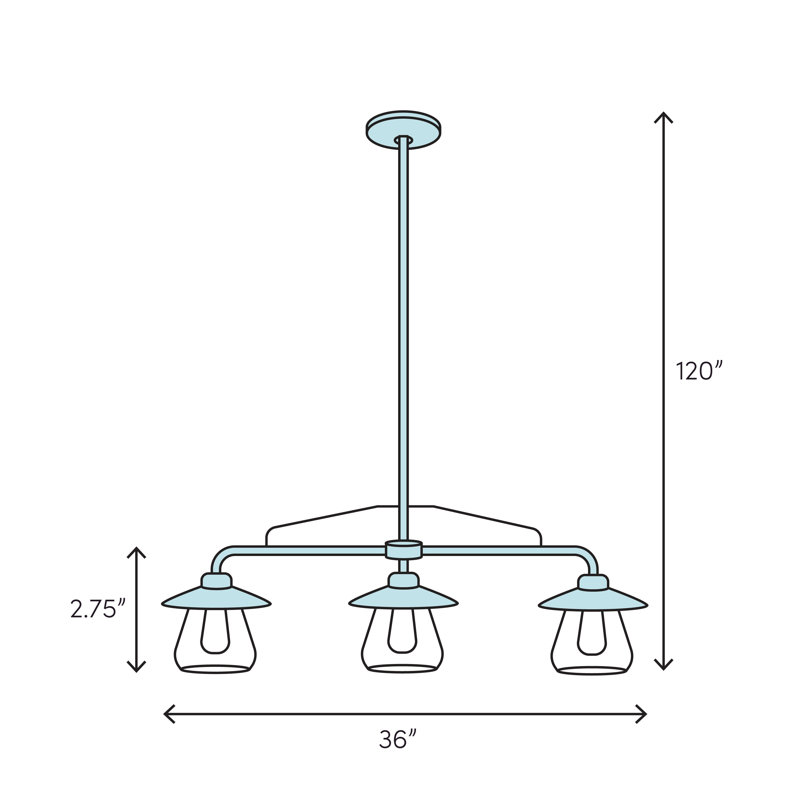 Luminaire suspendu géométrique à 1 lumière pour îlot de cuisine Allyn