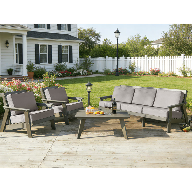 Outdoor Seat Cushion Set, Waterproof & Fade Resistant Patio Chair Cushions, Outdoors Cushion For Patio Furniture, 24 X 24 X 6 Inch, Outdoor Couch Cushions With Zippers,Grey