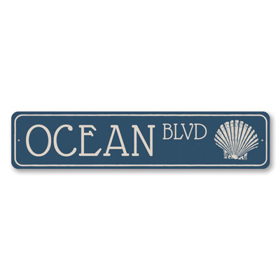 Enseigne en aluminium Ocean Blvd