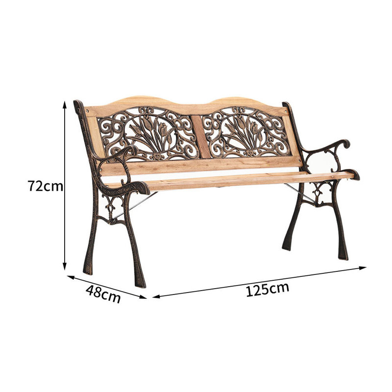 Coppedge Steel Outdoor Bench, Brown