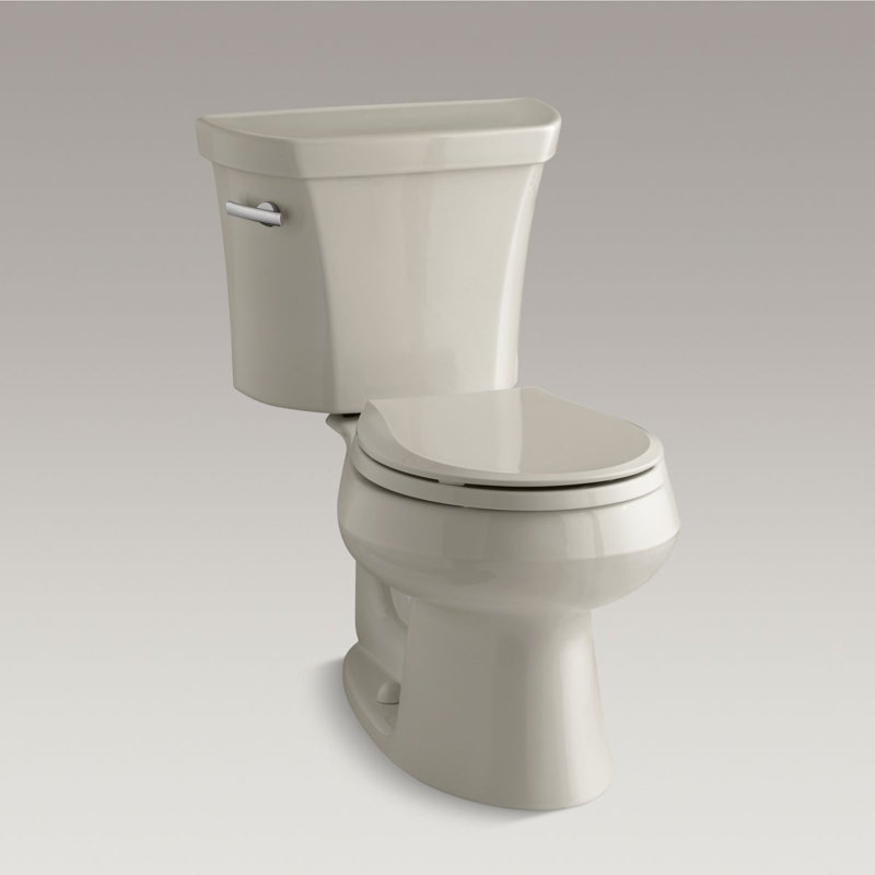 Wellworth 1.28 GPF Water Efficient Round Two-Piece Toilet (Seat Not Included), Sandbar