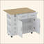 Chariot multifonctionnel pour îlot de cuisine avec armoire à 2 portes et deux tiroirs, support à épices, porte-serviette, support à vin et plateau de table en bois d'hévéa pliable-484341290