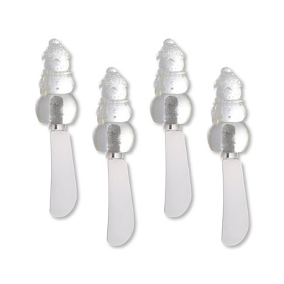 Chilly Snowman Transparent Polyresin Cheese Spreader, S4