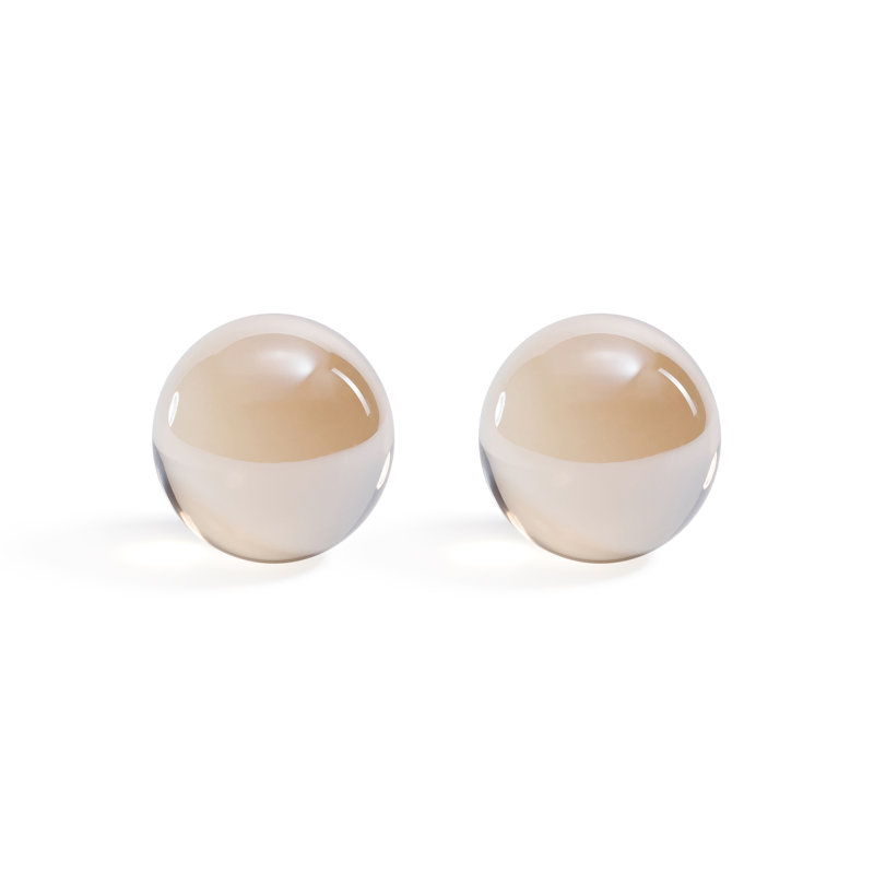 Boules décoratives en cristal, ensemble de 2, Ambre, H 3,5 po x l 3,5 po x P 3,5 po, 2
