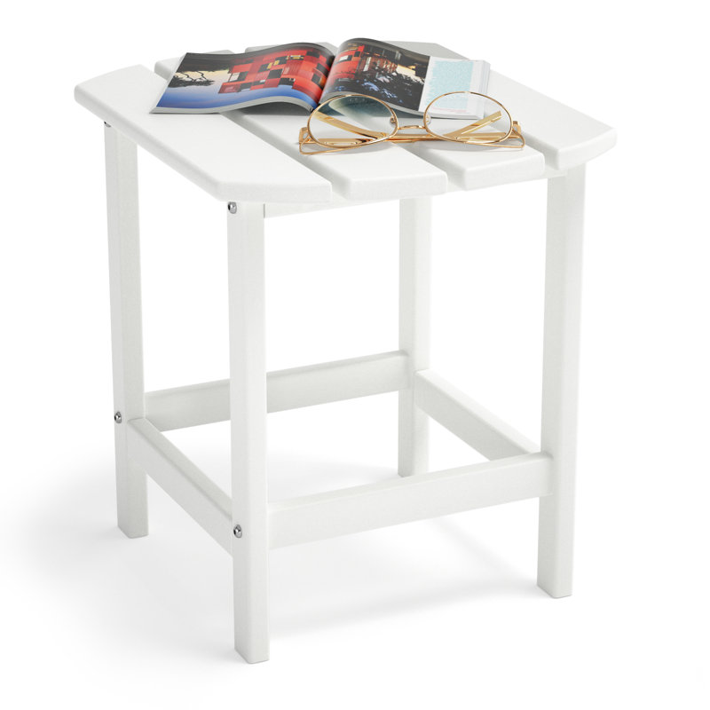 Table d'appoint en plastique Ambrie, Blanc
