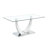 Modern 63" Rectangular Tempered Glass Dining Set with Faux Leather Cantilever Chairs-123137290-123802515