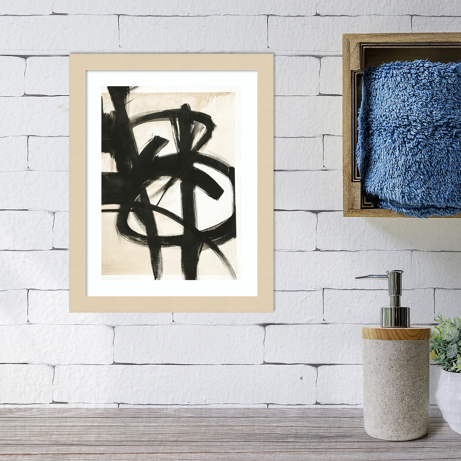 Graphical Shapes 7 by Design Fabrikken, Black Framed Paper, 26.12" H x 20.12" W x 0.88" D