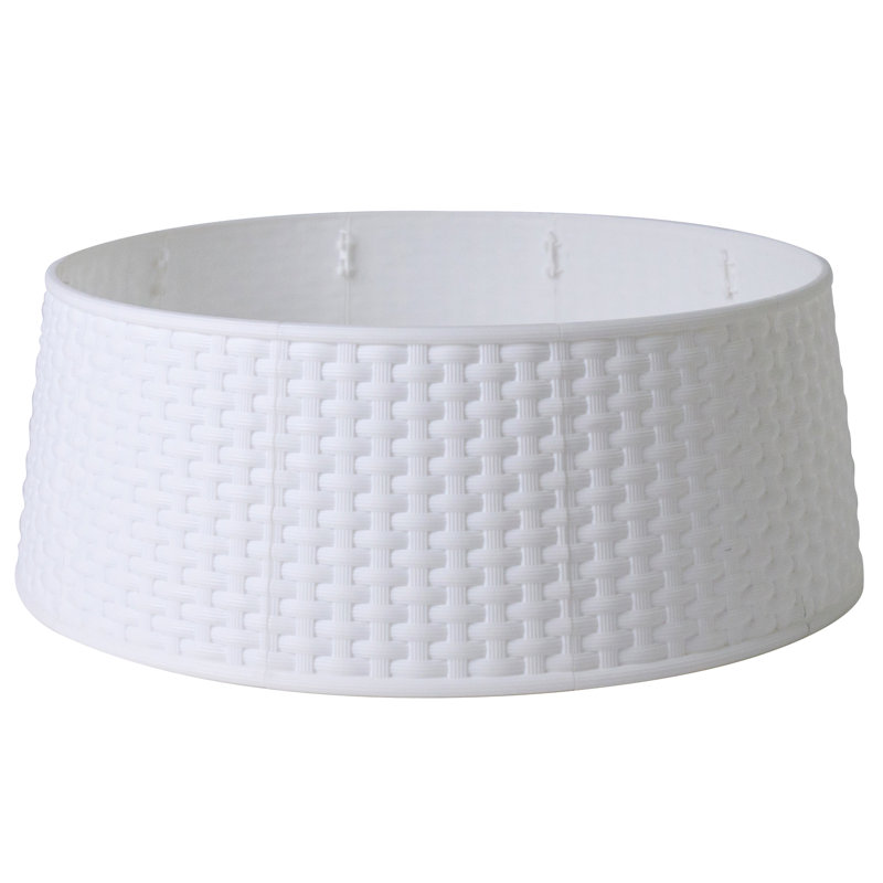 Large White Rattan Pattern Christmas Tree Collar