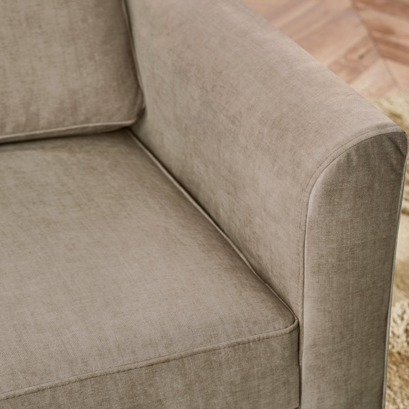 Logi Fabric Occasional Armchair - Upholstered Modern Minimalist Boxy Style, Beige