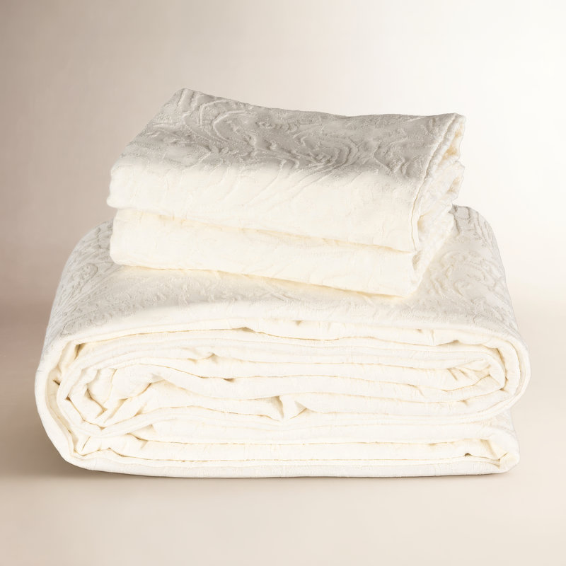 Birch Lane Recover Vanilla Duvet Cover Set, California King Duvet Cover + 2 King Shams